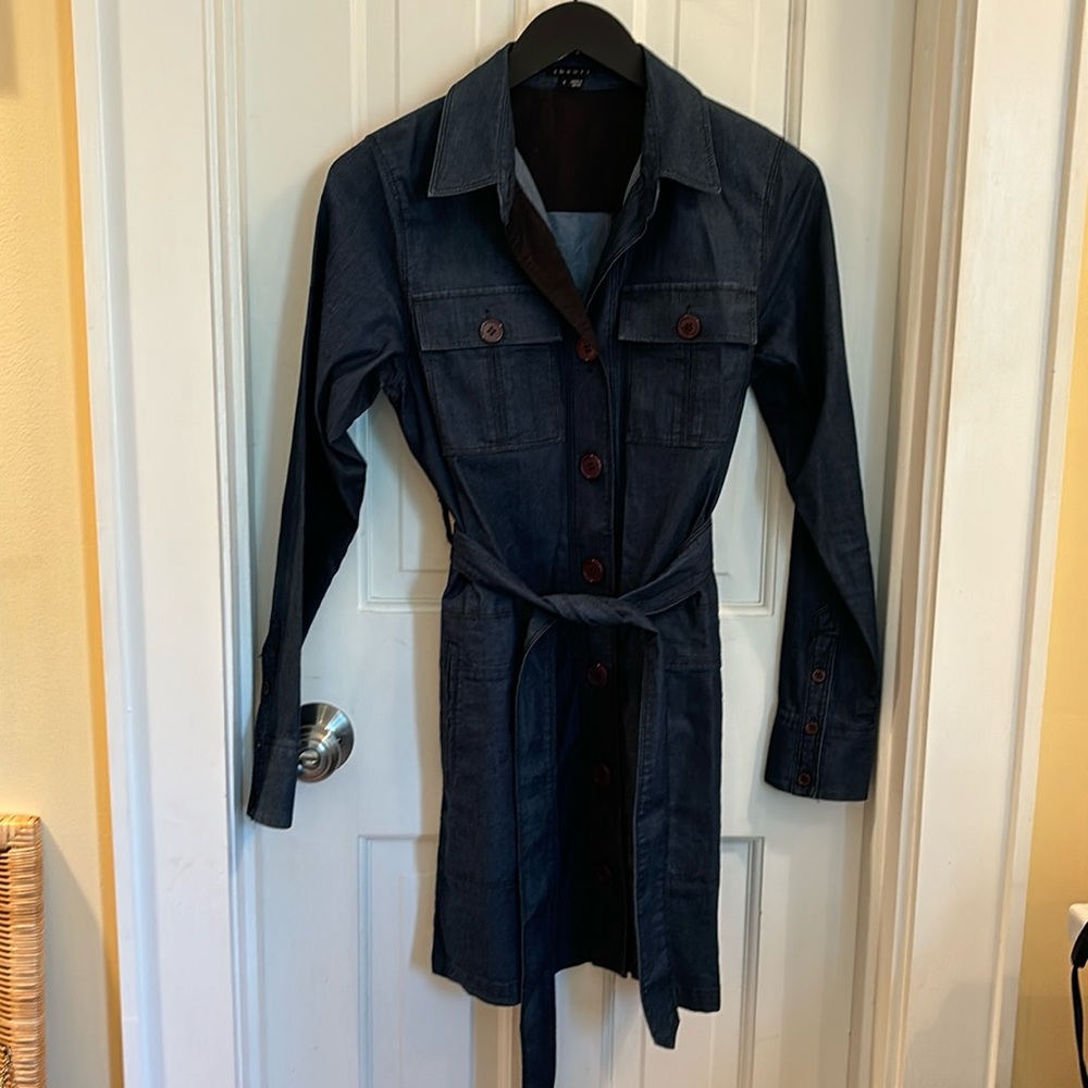 Theory Dark Blue Long Sleeve Dress